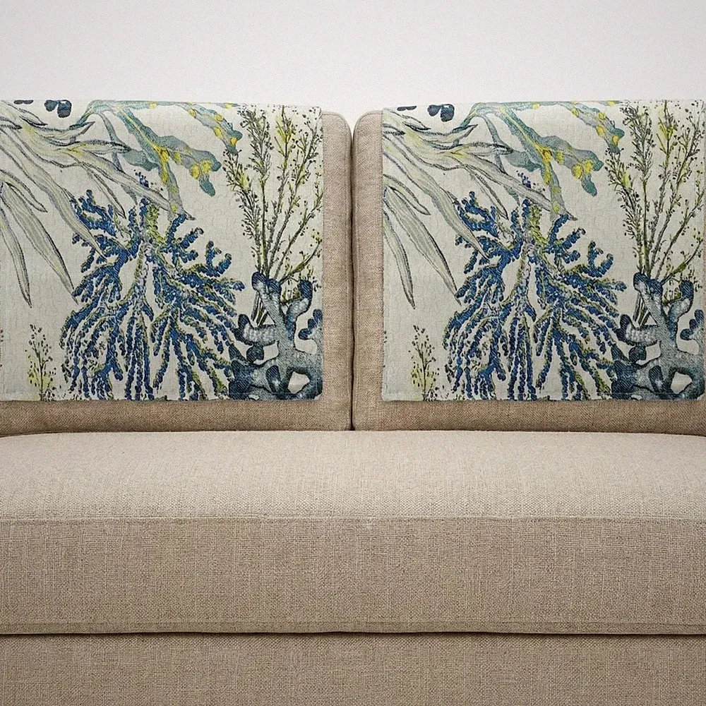 Breling 2 Pieces Headrest Protector Covers for Recliner Chair with Plant Print L