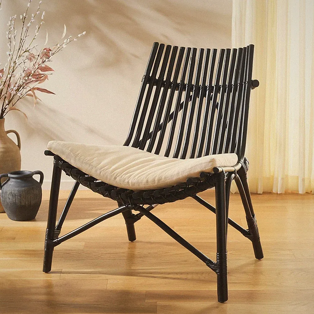 Eisley Tropical Solid Wood Accent Chair with Cushion - Fully Assembled