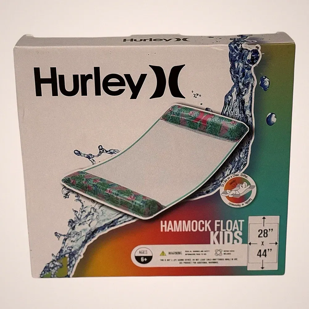 Hurley Kids Hammock Float Pool Lounger 28x44 Tropical Inflatable Float