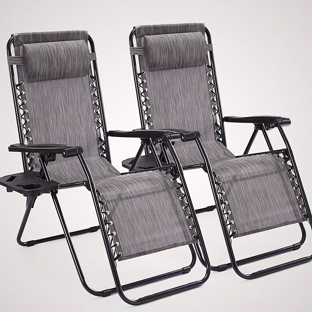 Sweetcrispy Zero Gravity Chairs, Set of 2 Portable Recliner Beach Camping Pat...