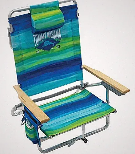 Tommy Bahama 5-Position Classic Lay Flat 23" x 25.25" x 31.5", Blue, Green