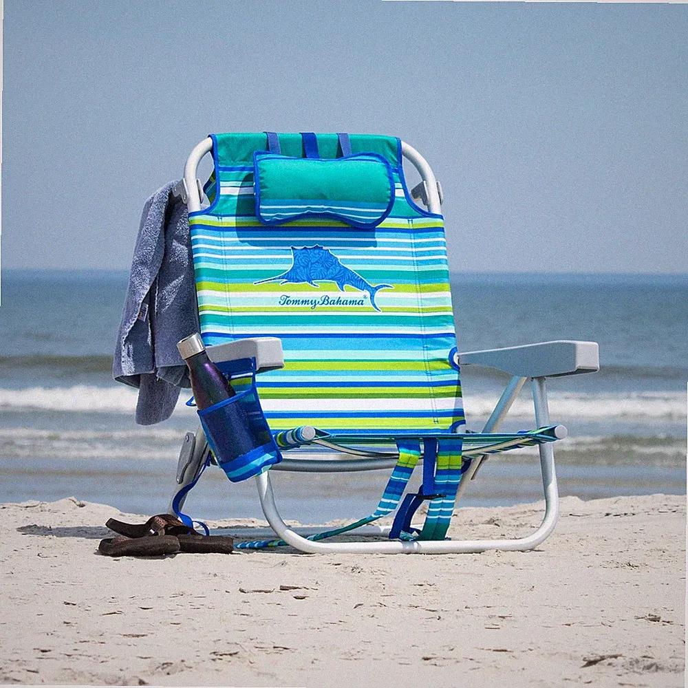 Tommy Bahama Backpack Beach Chair Aqua Stripes