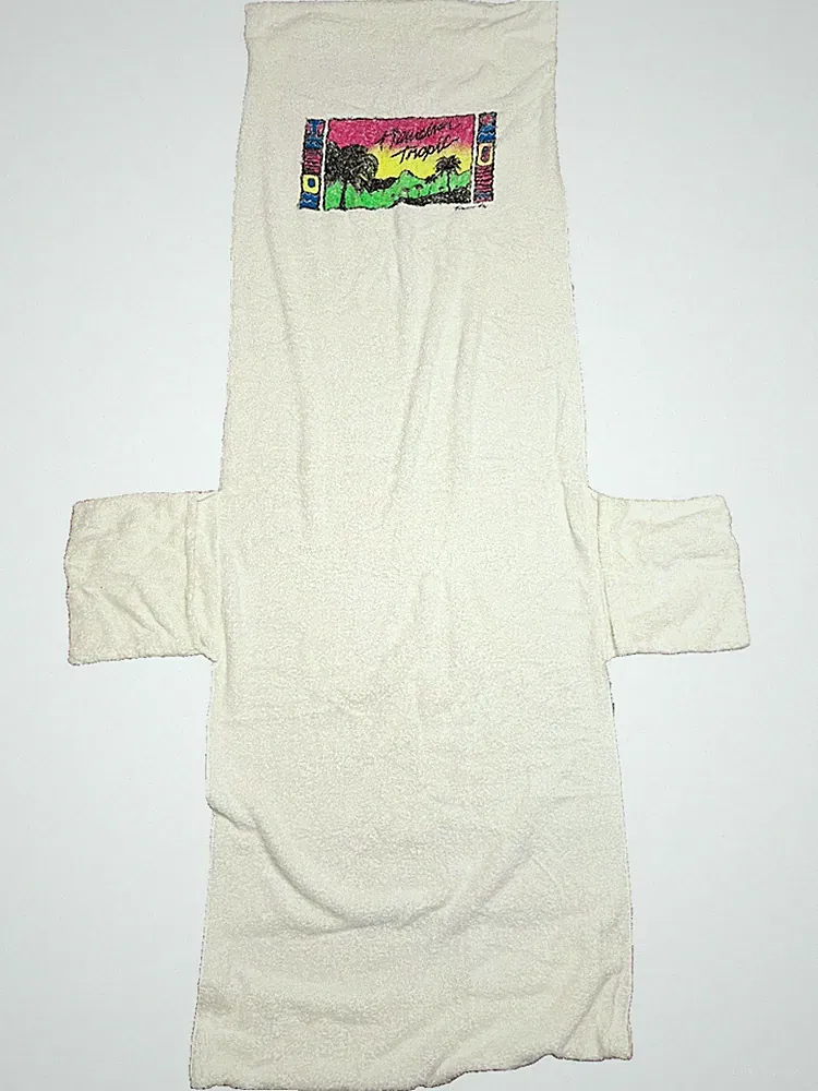 VTG RARE HAWAIIAN TROPIC Beach Lounge Chair Cover Chaise Towel Cotton Pockets
